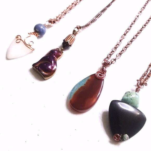 Uniquely Handmade | Feminine | One-of-a-kind Wire Wrapped Boho Pendant Necklace - Picture 12 of 12